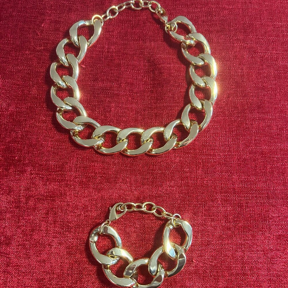 Vintage Custom Jewelry, Huge Necklace and Bracelet set